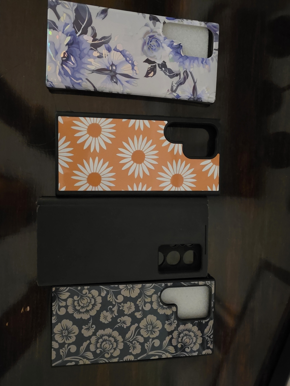 S23 Note Stylish Floral & Daisy Phone Case Set - Orange, Black, Purple, Gray